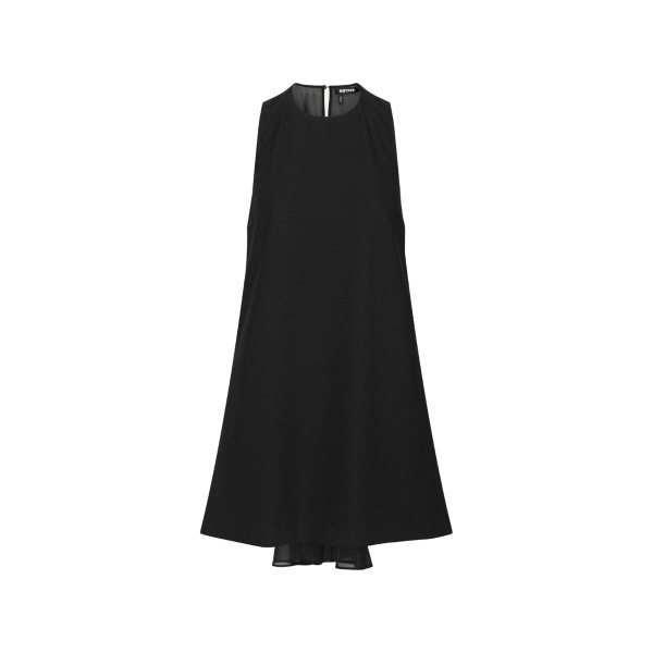 Crepe Mini A-Line Dress Black