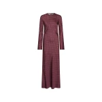 Dot Satin Maxi Dress Dark Red