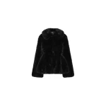 Faux Fur Flared Jacket Black
