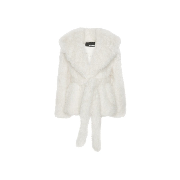 Faux Fur Short Jacket White