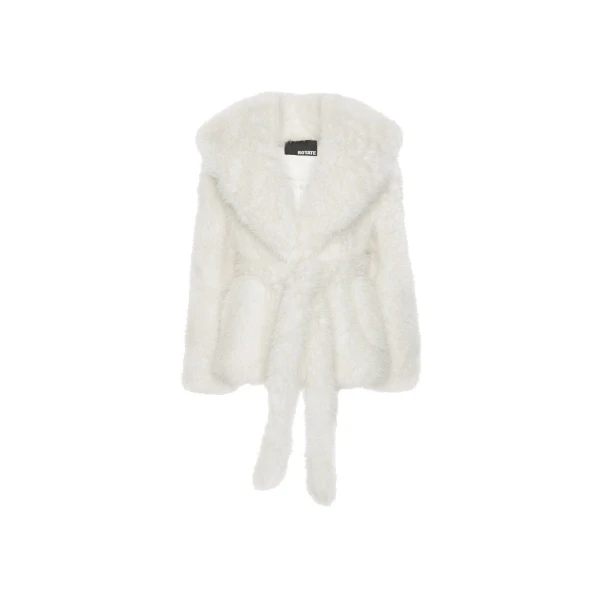 Faux Fur Short Jacket White
