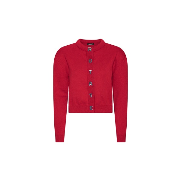 Firm Knit Cardigan Red