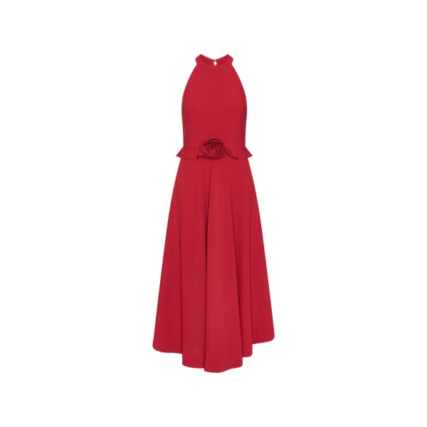 Flower Detail Dress Red