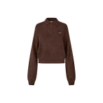 Fluffy Knit Polo Brown