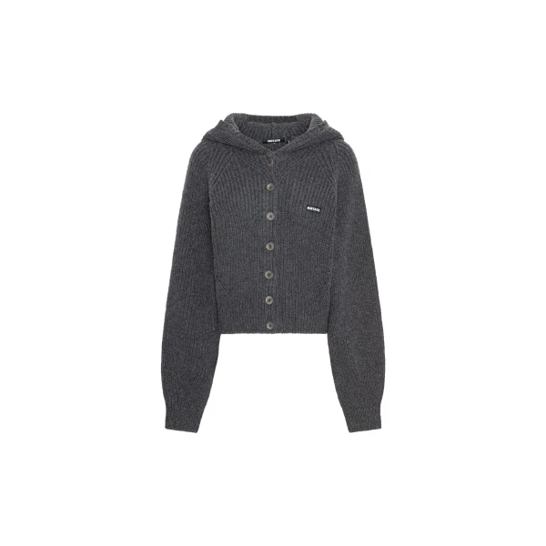 Knit Boxy Hoodie Grey
