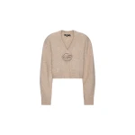 Knit Flower Cardigan Beige
