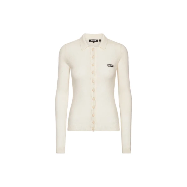 Knitted Polo Top White