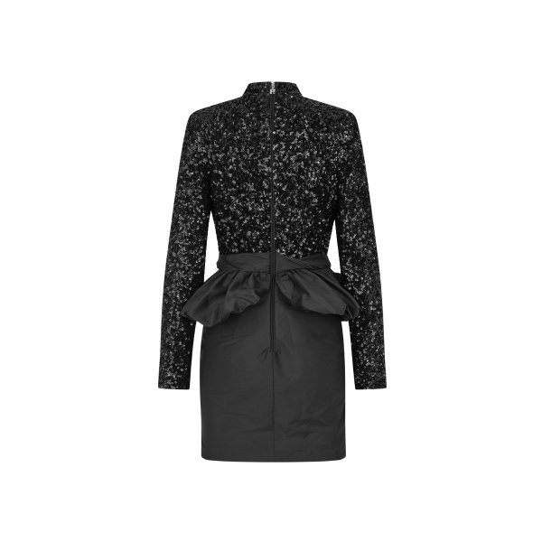 LS Mini Peplum Dress Black