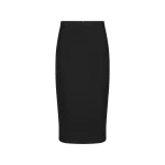 Lace Inserted Pencil Skirt Black