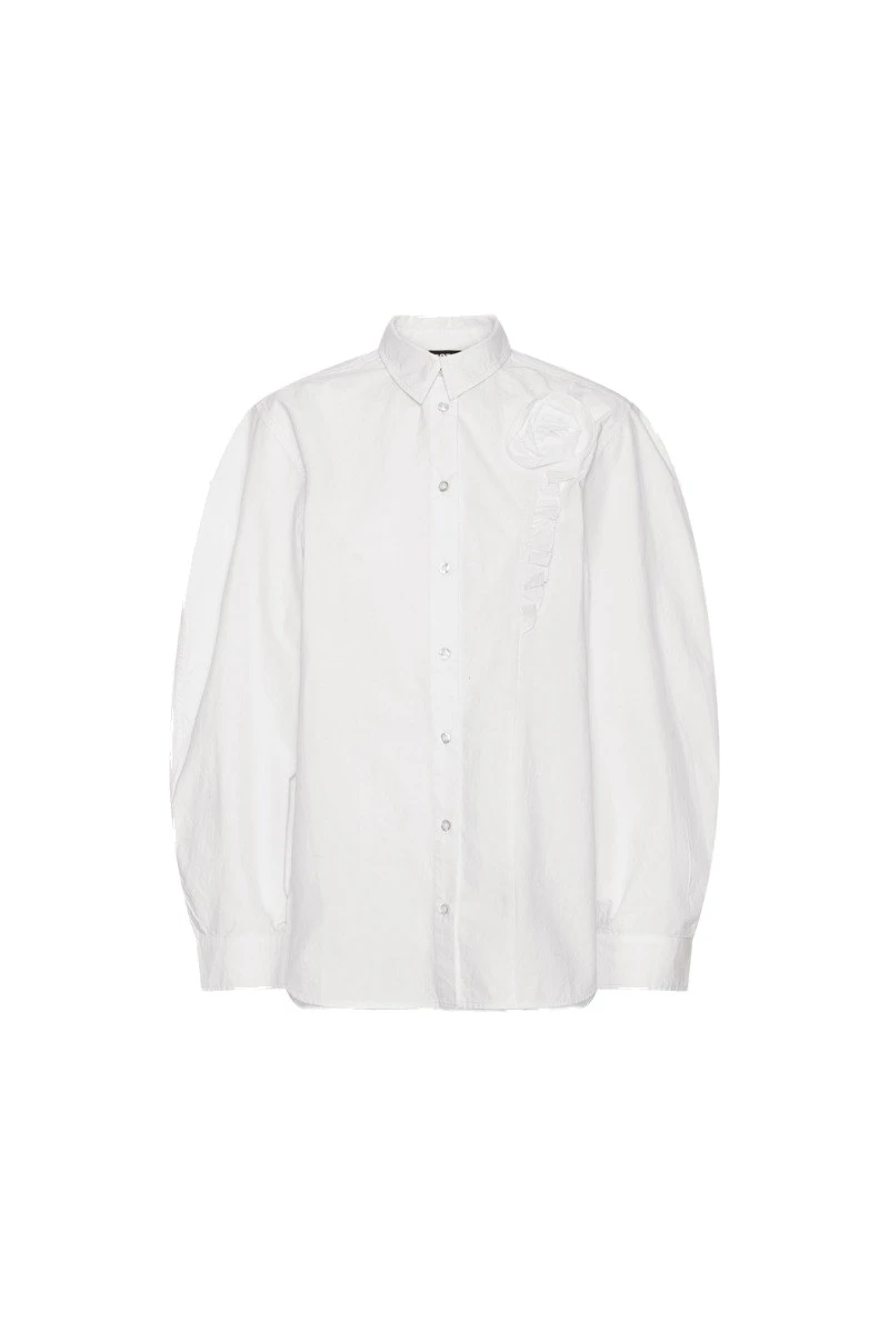 Rotate-Birger-Christensen-Oversized-Shirt-Bright-White-white Oversized Shirt Bright White