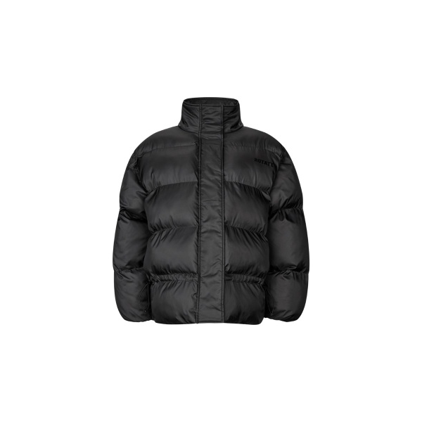 Peplum Puffer Jacket Black