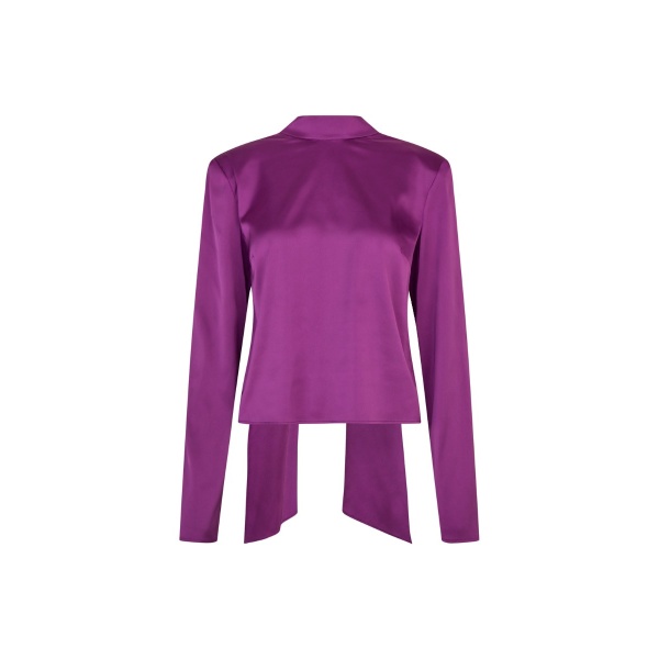 Satin Drapey Back Top Dark Purple