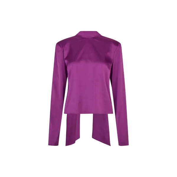 Satin Drapey Back Top Dark Purple