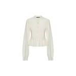 Sculptured Knit Cardigan White