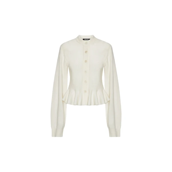 Sculptured Knit Cardigan White