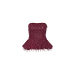 Sequins Bubble Top Dark Red