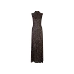 Sequins Flared Maxi Dress Brown