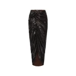 Sequins Knot Skirt Dark Brown