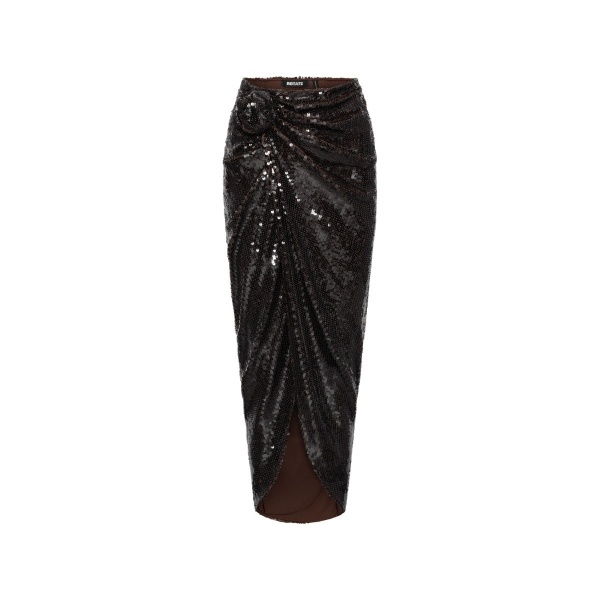 Sequins Knot Skirt Dark Brown