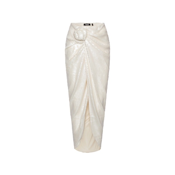 Sequins Knot Skirt White
