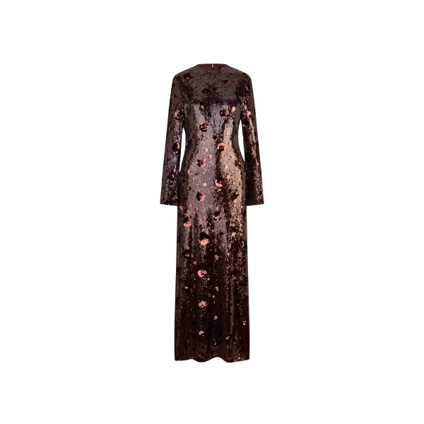 Sequins Maxi Dress Dark Brown