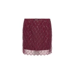 Sequins Mini Skirt Dark Red