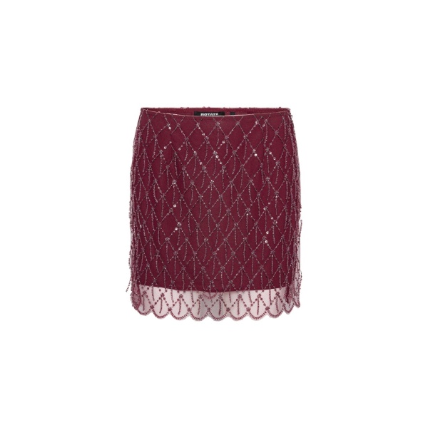 Sequins Mini Skirt Dark Red