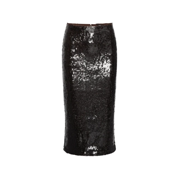 Sequins Pencil Skirt Dark Brown