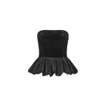 Silk Velvet Bubble Top Black