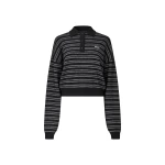 Slinky Knit Striped Polo Black