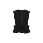 V-Neck Flower Top Black