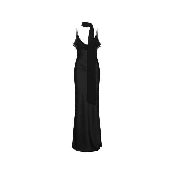 V-Neck Slip Dress Black