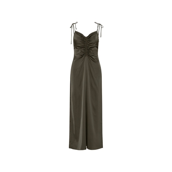 V-Neck Slip Dress Dark Green