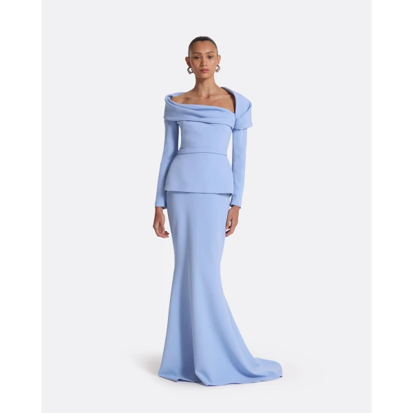 Safiyaa Andra Carolina Blue Long Dress