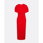 Safiyaa Flora Cherry Red Midi Dress