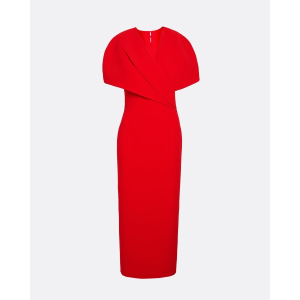 Safiyaa Flora Cherry Red Midi Dress