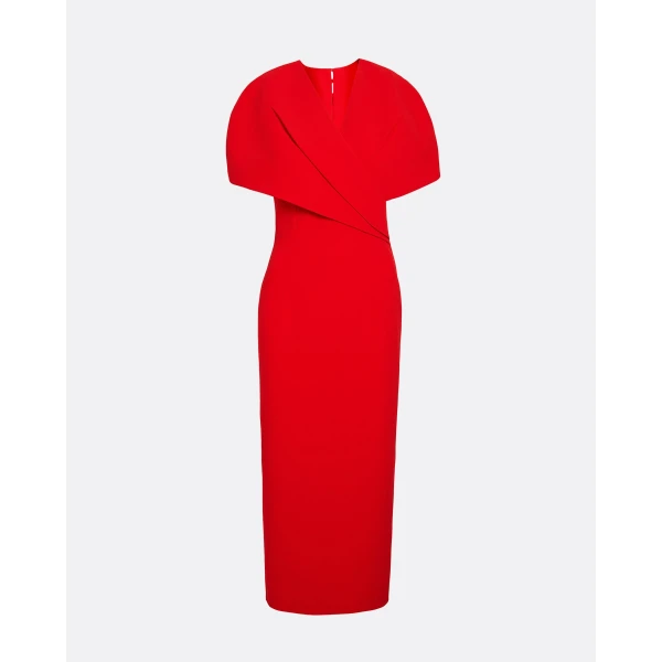 Safiyaa Flora Cherry Red Midi Dress