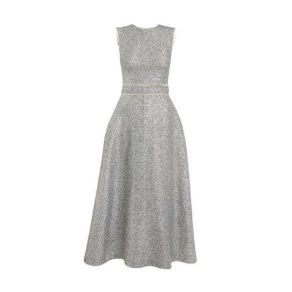 Ornette Midi Dress in Silvery Grey