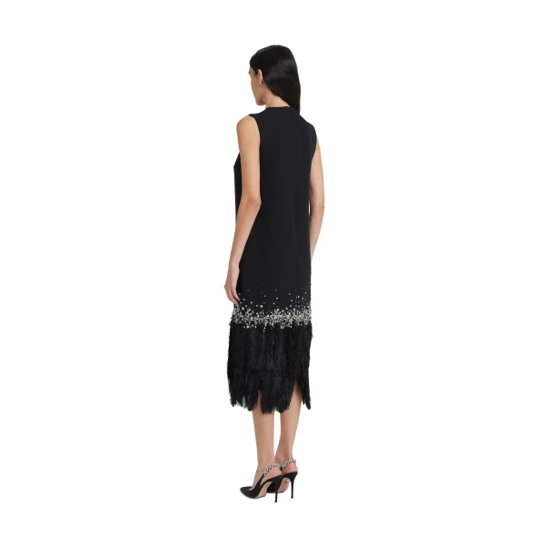 Safiyaa Black with Feathers Dresses