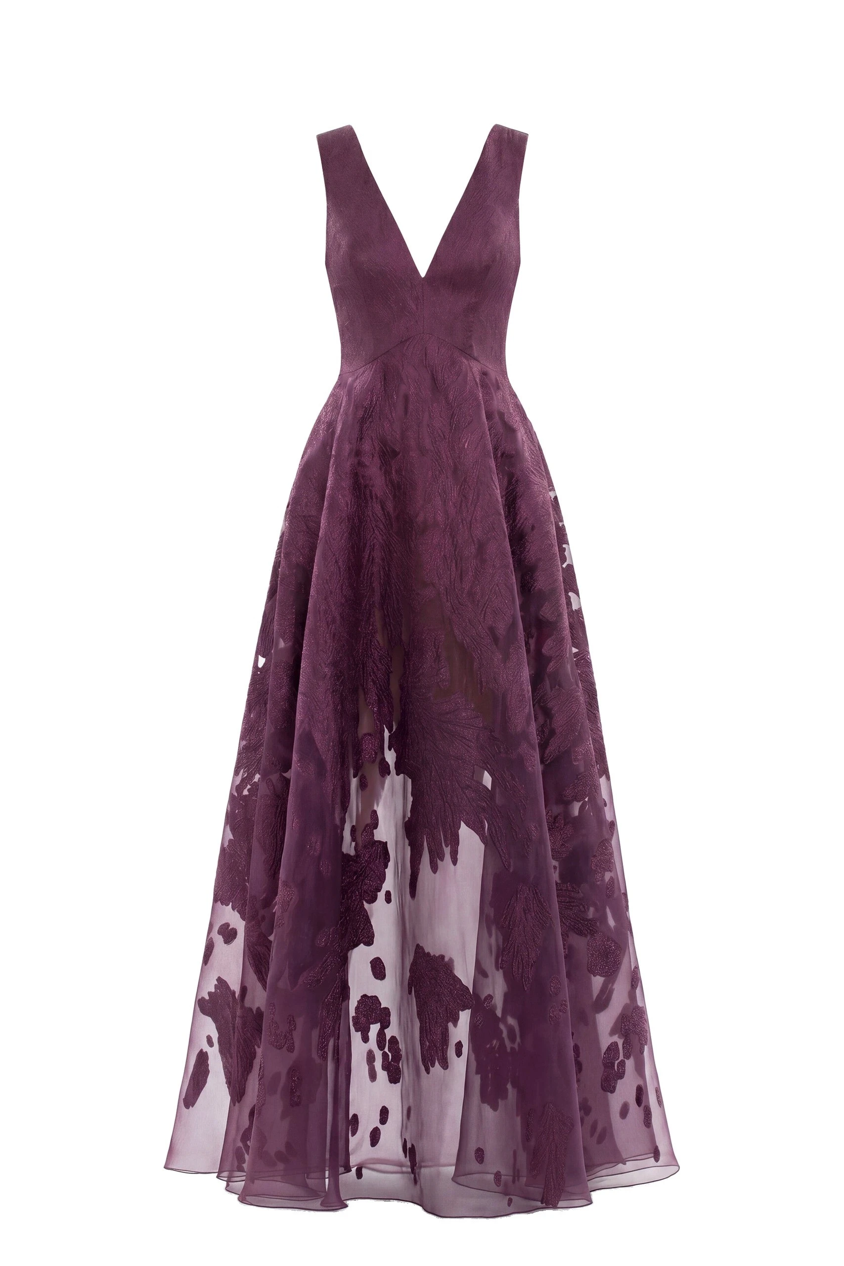 Saiid Kobeisy Brocade Dress in Italian Plum | Dresses | Luxury Shoes Saiid Kobeisy Brocade Dress in Italian Plum