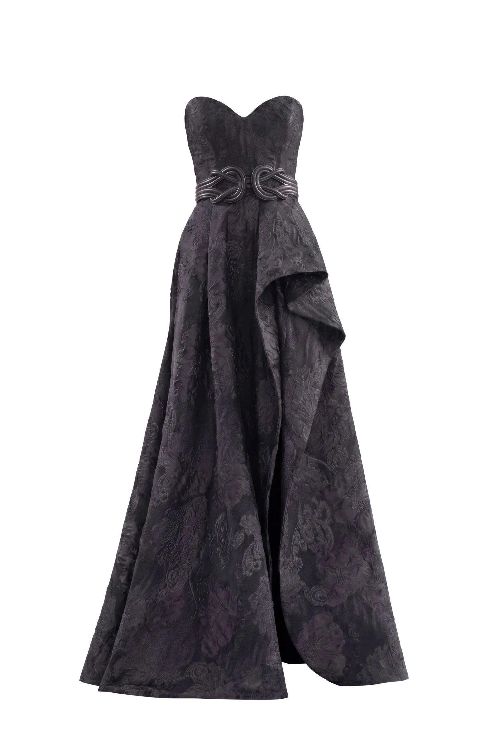 Saiid Kobeisy Brocade Long Dress in Jet Black | Dresses | Luxury Shoes Saiid Kobeisy Brocade Long Dress in Jet Black
