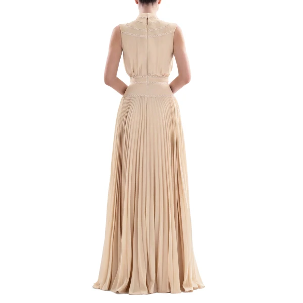 Saiid Kobeisy Crepe Georgette Dress in Skin, view 3