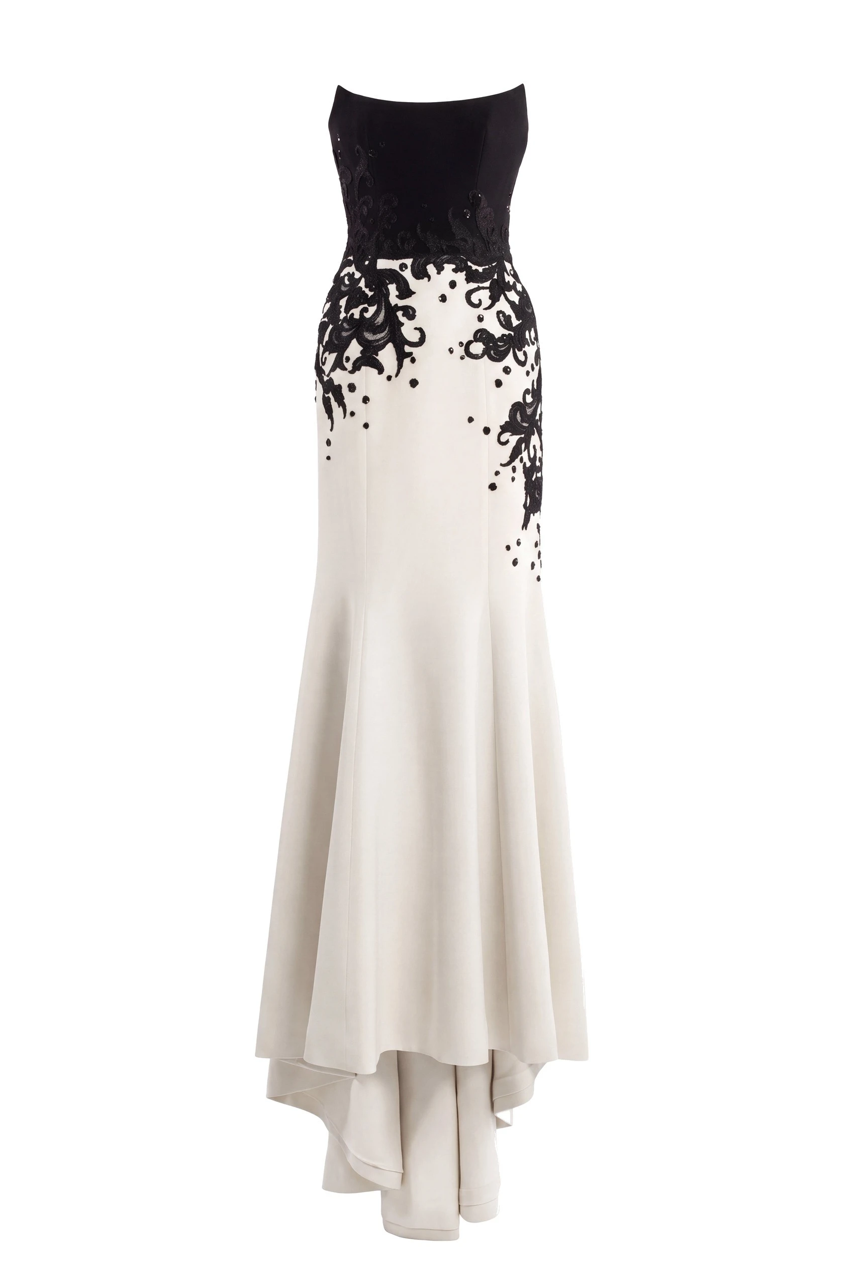 Saiid Kobeisy Crepe Mermaid Dress with Embroidery in Off White | Dresses | Luxury Shoes Saiid Kobeisy Crepe Mermaid Dress with Embroidery in Off White