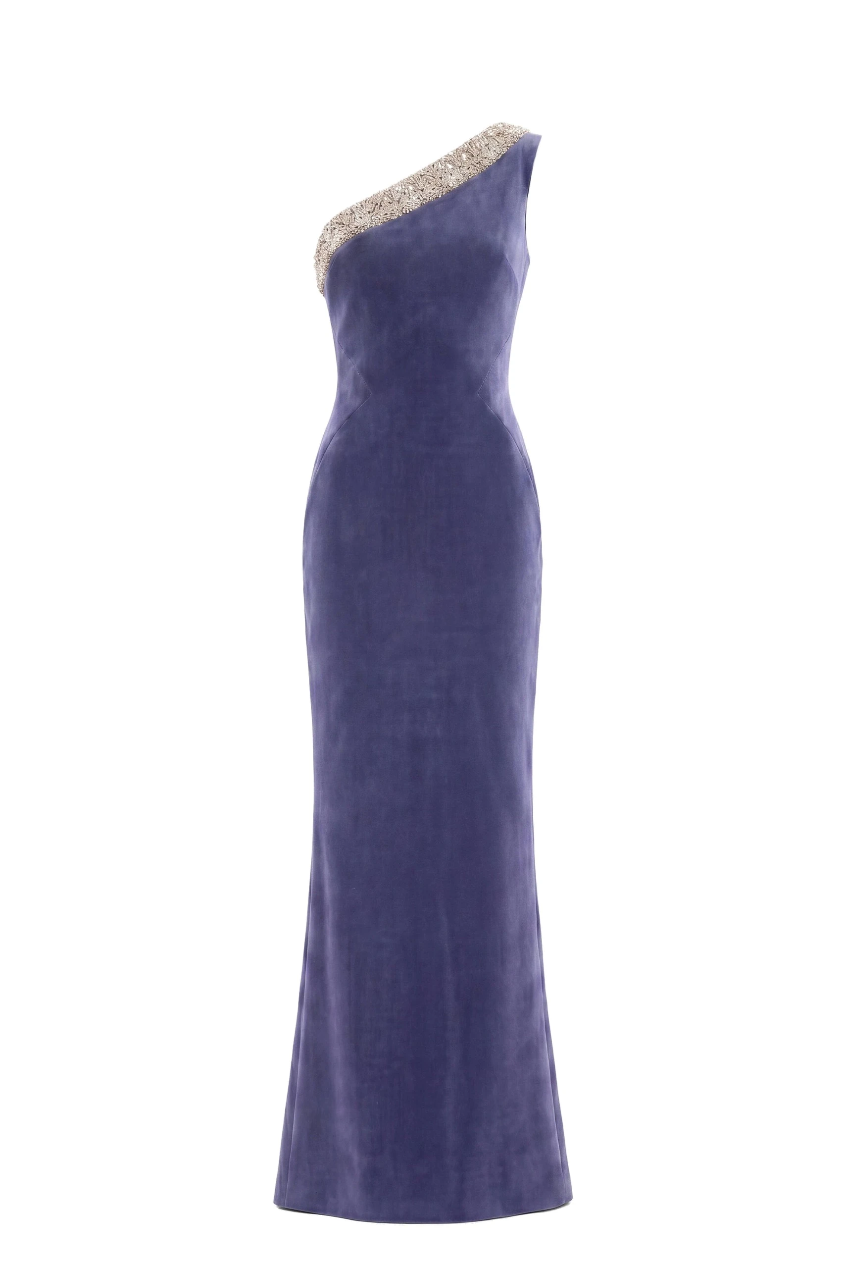 Saiid Kobeisy Crystal Embellished One-Shoulder Dress in Marlin | Dresses | Luxury Shoes Saiid Kobeisy Crystal Embellished One-Shoulder Dress in Marlin
