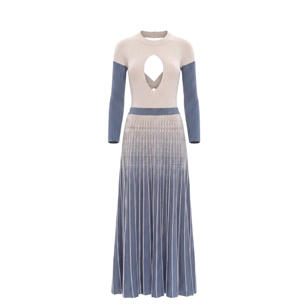 Degrade Knitwear Dress in Marlin and Ivory