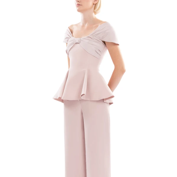 Saiid Kobeisy Draped Bow Set in Salsa Rosa, view 4