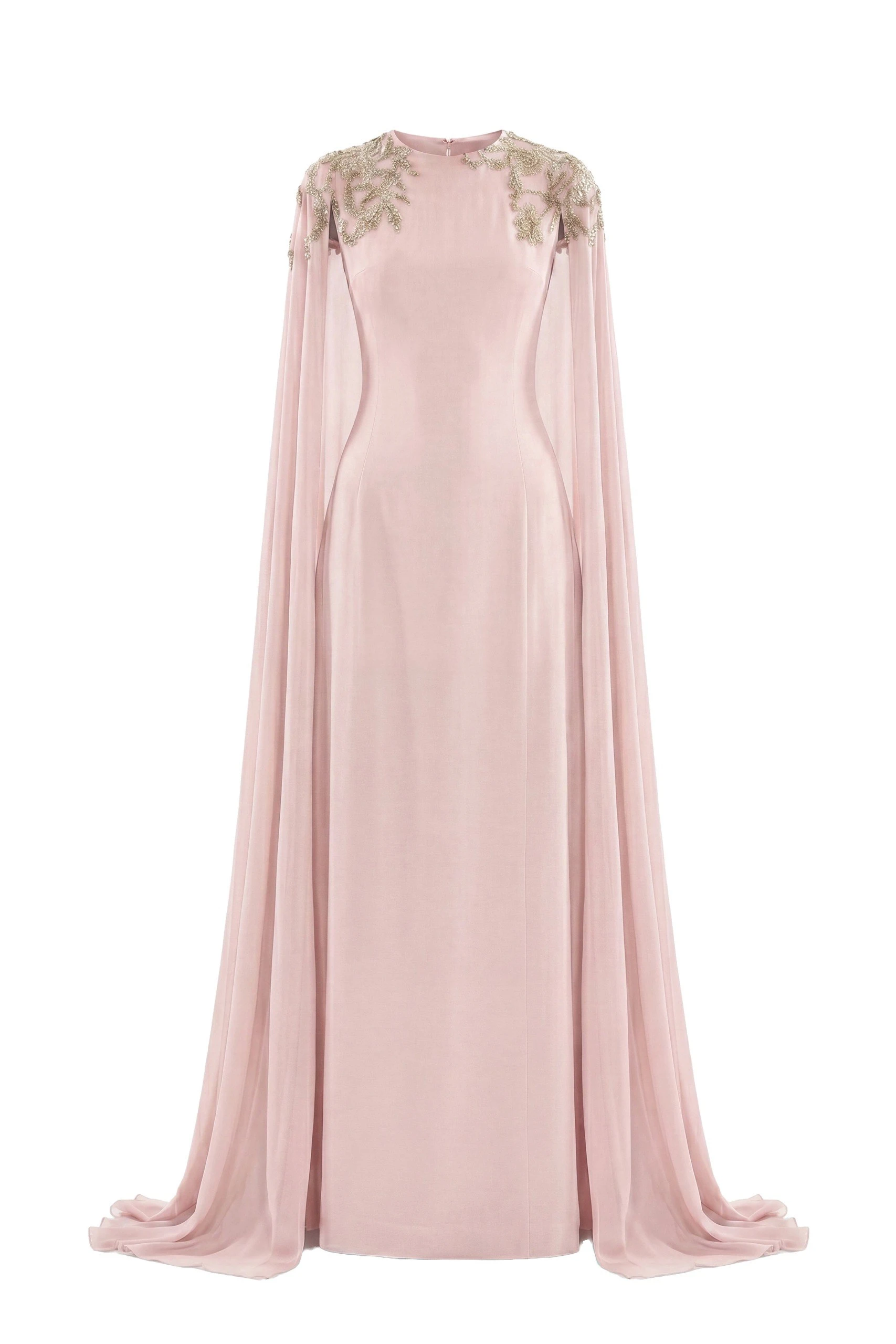 Saiid Kobeisy Embellished Crepe Kaftan in Heavenly Pink Saiid Kobeisy Embellished Crepe Kaftan in Heavenly Pink, Style 12