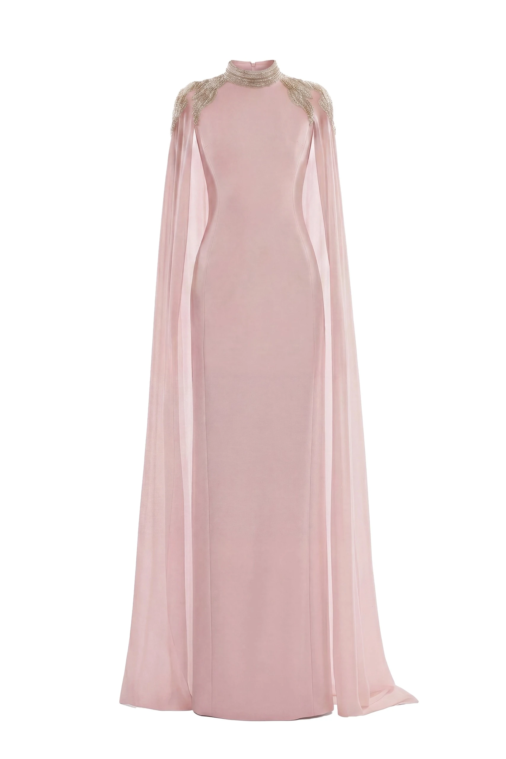 Saiid Kobeisy Embellished Crepe Kaftan in Heavenly Pink Saiid Kobeisy Embellished Crepe Kaftan in Heavenly Pink, Style 13