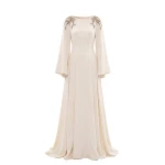 Saiid Kobeisy Embellished Crepe Kaftan in Ivory