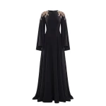 Saiid Kobeisy Embellished Crepe Kaftan in Jet Black, Style 8